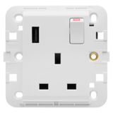 SWITCHED SOCKET-OUTLET - BRITISH STANDARD - 2P+E 13 A - WITH USB - WHITE - CHORUSMART