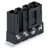 Plug for PCBs straight 4-pole black