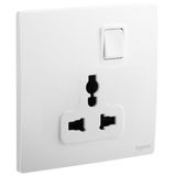 281120MW Mallia Senses 1 gang Multistandard switched socket outlet