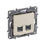 Double RJ45 socket category 6 UTP ivory