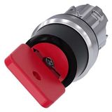 Key-operated switch O.M.R, 22 mm, round, metal, shiny, lock number 73037, red, with 2 keys, 2 switch positions O