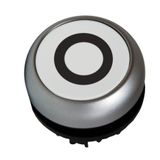 Illuminated Push-button, flat, `0ï, spring-return, white