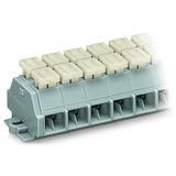 261-211/342-000 4-conductor terminal strip; on both sides with push-buttons; with fixing flanges