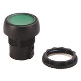 Push Button, Flush Green Head, Illuminated, Plastic, 22.5mm