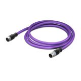 CANopen/DeviceNet cable M12A socket straight M12A plug straight violet
