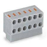 2-conductor female connector push-button PUSH WIRE® gray