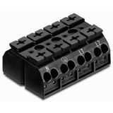 4-conductor chassis-mount terminal strip without ground contact N-PE-L