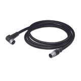 Sensor/Actuator cable M12A socket angled M12A plug straight