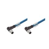 Ethernet Railway Cable (assembled), M12 D-code – IP 67 angled pin, M12