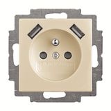 20 MUCB2USB-92-507 Socket Earthing pin with USB AA white - Basic55