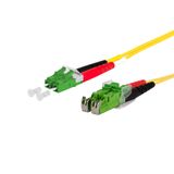 OpDAT patch cord LC-D APC/E2000-D APC OS2, 3.0 m