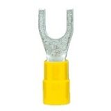 Fork crimp cable shoe, insulated, yellow, 4-6mmý, M6