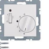 Thermostat, NC contact, centre plate, rocker switch, S.1/B.3/B.7, p.wh
