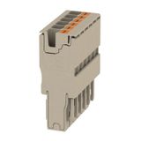 Plug (terminal), PUSH IN, 4 mm², 800 V, 32 A, dark beige