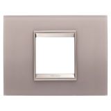 LUX PLATE - IN GLASS - 2 MODULES - PEARLY GRAY - INNER FRAME MATT LIGHT BRONZE - CHORUSMART