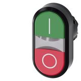 Twin pushbutton, 22 mm, round, plastic, green: I, red: O,...3SU1000-3AB42-0AK0-Z X90