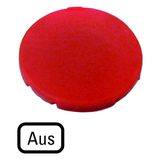 Button plate, flat red, OFF
