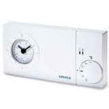 Clock thermostat, weekly program, 5-30C, with TA output, 24V, 1 changeover contact, potential free, 16 A