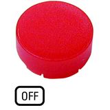 Button lens, raised red, OFF