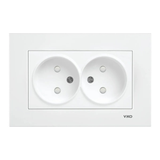 Karre White Two Gang Socket Child Protection