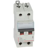 DX³6000 10kA high inlet and low outlet 2P screw circuit breaker 230V~ to 400V~ - 40A - curve C - 2 modules