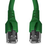 Patchcord RJ45 shielded Cat.6a 10GB, LS0H, green,  10.0m