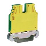 Screw terminal block 6mm2, 1-level, earth connection, for TH35 rail