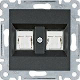 Prise double RJ45 - noir