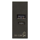 A+C USB power unit 12W 2,4A 5V black