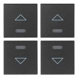 Four half-buttons 1M arrow symbol grey