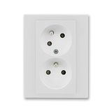 5513H-C02357 16 Double socket outlet with earthing pins, shuttered, with turned upper cavity