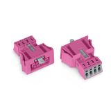 Snap-in socket 4-pole Cod. B pink