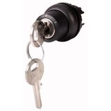 Key-operated actuator, momentary, 2 positions, Ronis 455, Key withdrawable: 0, Bezel: black