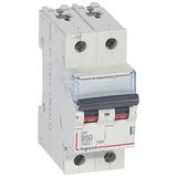 DX³6000 10kA high inlet and low outlet 2P screw circuit breaker 230V~ to 400V~ - 50A - curve B - 2 modules