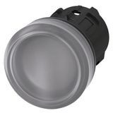 Indicator light, 22 mm, round, plastic, clear, lens, smooth, with...3SU1001-6AA70-0AA0-Z Y13