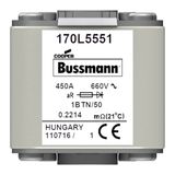 Fuse-link, high speed, 450 A, AC 660 V, Size 1, 53 x 53 x 51 mm, aR, IEC, single indicator