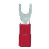 Fork crimp cable shoe, insulated, red, 0.5-1.0mmý, M4