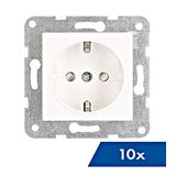 Socket outlet with safety shutter, cage clamps, 10 pcs,white