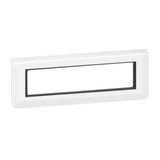 Mosaic plate with support for 8 modules horizontal mounting - white