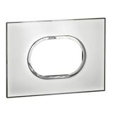 Plate Arteor - Italian / US std - round - 3 modules - mirror white