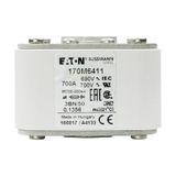 Fuse-link, high speed, 700 A, AC 690 V, size 3, aR, IEC, UL, single indicator