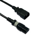 Set of 10 power cords C14-C13 1m black serverside locking