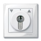 Cen.pl. f. two way key switch insrt f. DIN cyl. locks, pol. wht., glossy, Sys. M