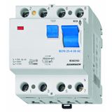 Residual current circuit breaker 25A, 4-p,100mA,type AC,6kA