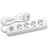 X-tendia White Four Gang Socket Anah Earth Cable CP