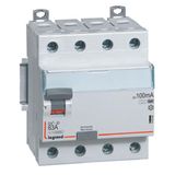 DX³-ID high inlet and low outlet screw differential switch - 4P 400V~ 63A type F 100mA - 4 modules