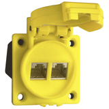 Built-in socket outlet, IP55, yellow