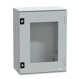 wall-mounting enclosure polyester monobloc IP66 H430xW330xD200mm glazed door