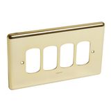 Synergy Grid Authentic 2 Gang 4 Module Front Plate Gold