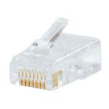 RJ45 unshield plug for crimping to flex (stranded) cable C5e